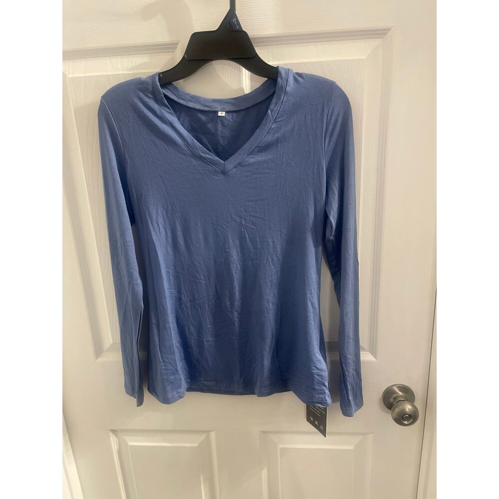 Ficerd Women's Long Sleeve V Neck Basic T Shirt Size S New With Tag